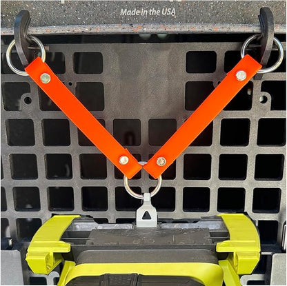 SparkDog Collars Dog Crate Fan Hanger, HotDawg Utility Strap, BioThane Ryobi P3320 Fan Hanger for Ruffland Dog Kennel, Bucket Holder Utility Strap - Made in The USA (Bright Orange)