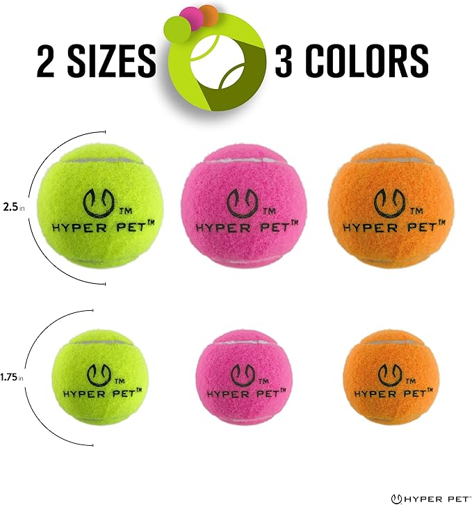 Hyper Pet Tennis Balls for Dogs (Pet Safe Ball for Exercise and Training) Interactive Dog Toys work with Hyper Pet K9 Kannon K2 Dog Ball Launcher - 4 Pack 2.5" Orange