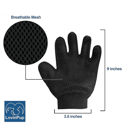 Dog Grooming Gloves, Deshedding Dog Brush, Premium Cleaning, Best Brushing Gloves for Dogs and Cats, Soft and Safe Silicone Tips to Gently Massage Dog, One Pair