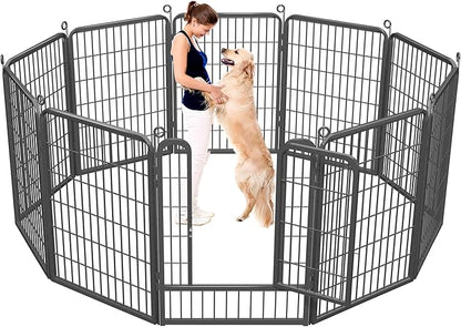 Dog Playpen Outdoor, 40 inch 10 Panels Heavy Duty Dog Fence for Indoor Outdoor, Rustproof Metal Dog Pen for Large Medium Small Dogs, Portable Pet Dog Fence for Yard, RV Camping