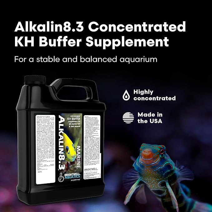 Brightwell Aquatics - Alkalin8.3 Concentrated KH Buffer Supplement - for All Marine Fish and Reef Aquaria - Aquarium Water Treatments, 135.25 fl oz