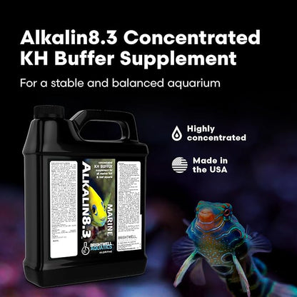 Brightwell Aquatics - Alkalin8.3 Concentrated KH Buffer Supplement - for All Marine Fish and Reef Aquaria - Aquarium Water Treatments, 135.25 fl oz
