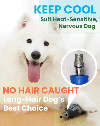 Diamond Dog Nail Grinder Attachment, Diamond Rotory Bit for Dogs&Pets Nail Care, Made for Dremel Grinder for Animals Nail Care & Home Grinder Tools, Samoyed, Fast-grit