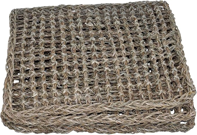 Super Bird Creations SB50004 Seagrass Mat for Cage Decor, Pet Enrichment and Boredom Relief - Versatile Toy-Making Base - Ideal for Parrots - Small to Large Birds & Reptiles - 10"x10" (3 Pack)