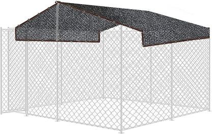 10 by 10 Feet Dog Kennel Cover Mesh Shade Panel with Grommets - Weather Guard Extra Large All Season Dog Run Cover & Roof - Fit for 10ft. X 10ft. Outdoor Cages and Large Pet