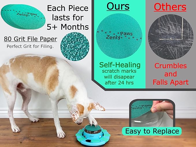 Nail File Toy, Dog Scratch Pad for Nails, Dog Nail Scratch Board, Scratching Board for Dogs, Scratching Pads Files Scratcher Slow/Puzzle Feeder W/Treat Box Dispenser Trimmer Grinder Filer
