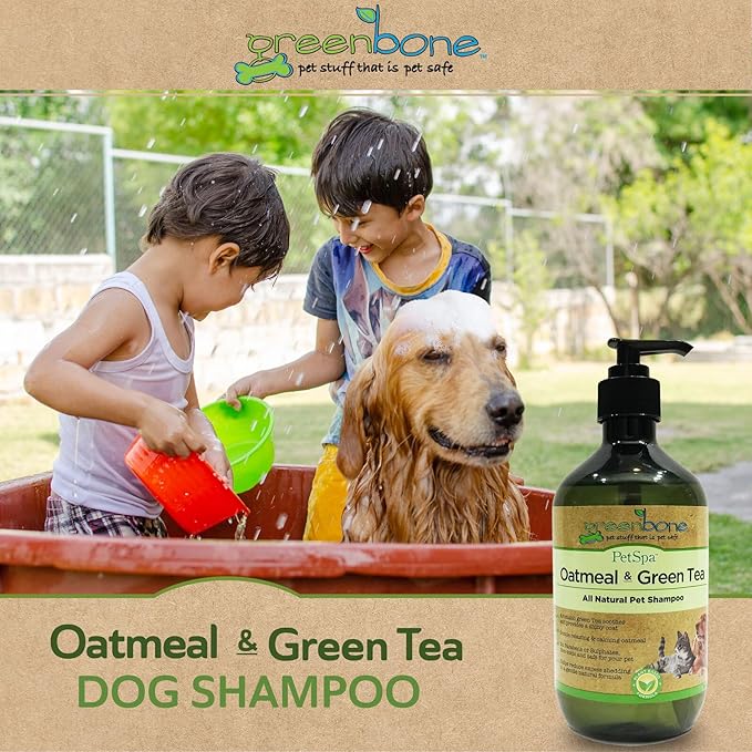 Pet Spa All-Natural Plant-Based Shampoo - Oatmeal & Green Tea - Naturally Deodorizing - Relaxing & Calming