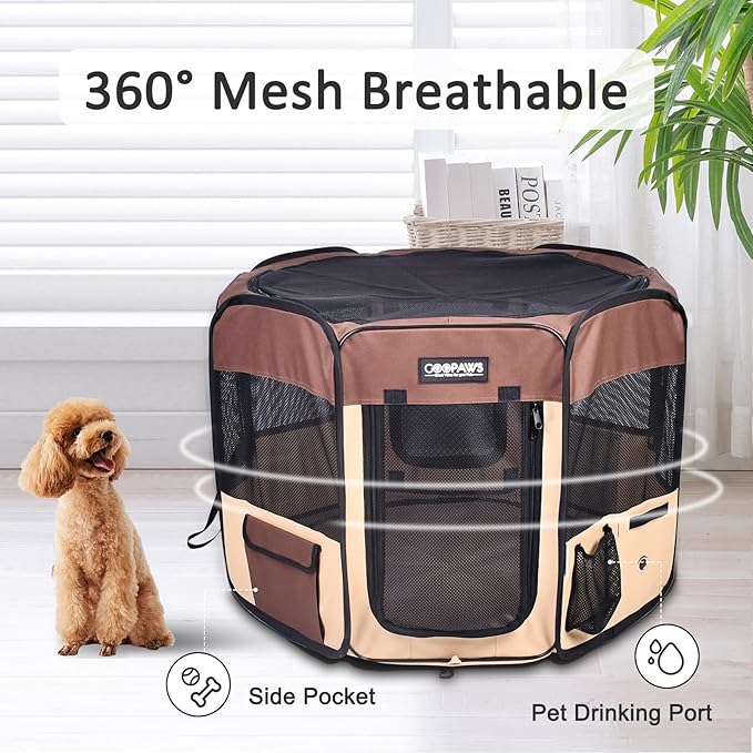 JESPET Pet Dog Playpens 36", 45" & 61" Portable Soft Dog Exercise Pen Kennel with Carry Bag for Puppy Cats Kittens Rabbits, Indoor/Outdoor Use