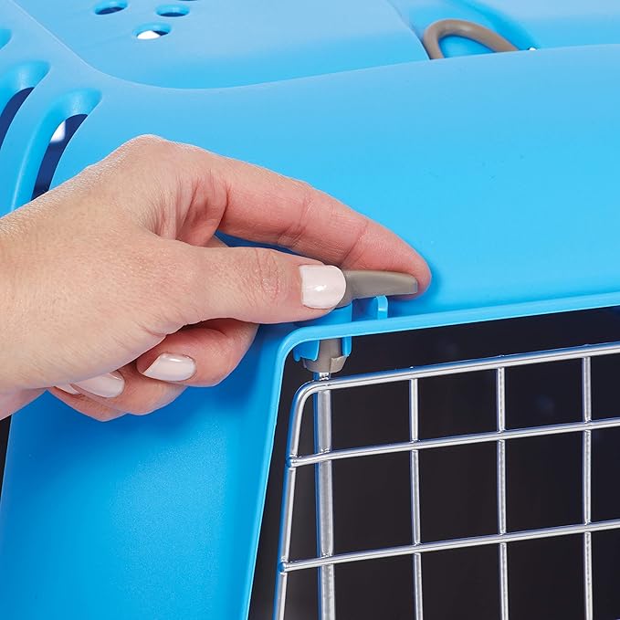 MidWest Homes for Pets Spree Travel Pet Carrier, Dog Carrier Features Easy Assembly and Not The Tedious Nut & Bolt Assembly of Competitors, Blue, 24-Inch Small Dog Breeds (1424SPB) (Pack of 1)