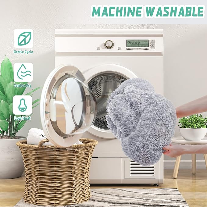 NOYAL Calming Dog Bed Donut Anti Anxiety Fluffy Dog Bed for Small Medium Dog and Cat