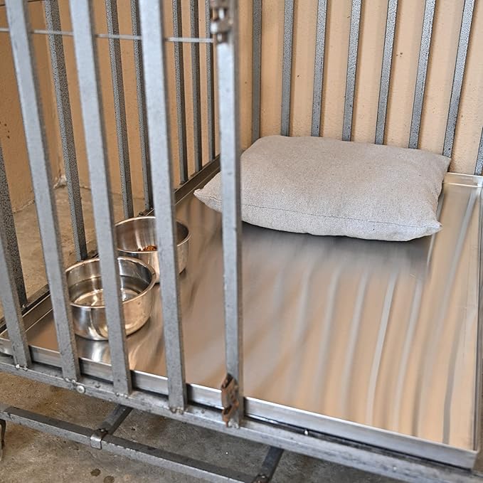 41x27.38x1 Replacement Tray for Dog Crate, Stainless Steel, Chew-Proof and Crack-Proof Dog Kennel Tray Replacement