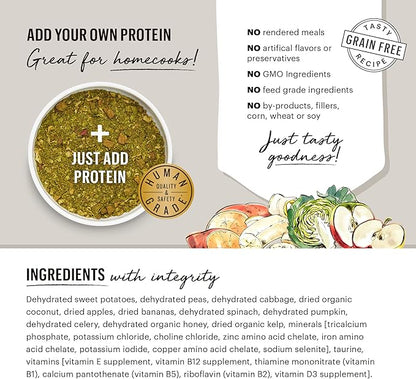 The Honest Kitchen Dehydrated Grain Free Fruit & Veggie Base Mix Dog Food (Just Add Protein), 3 lb Box