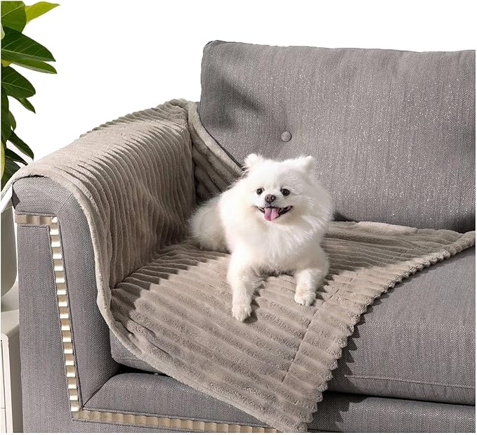 Waterproof Blanket Wind Chime Dog Blanket for Small Dogs, Washable Double Sided Pet Blanket with Milk Plush and Super Soft Velvet, Pee Proof Calming Dog Blanket for Couch Protection