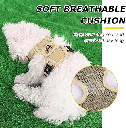 Dog Harness Small Sized Dog, No Pull Pet Harness with 2 Leash Clips, Adjustable Soft Padded Dog Vest Harnesses, Reflective No-Choke Pet Oxford Vest