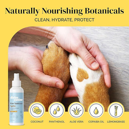 Dog Paw Cleaner - 5.1 Fl Oz of Alcohol Free Paw Cleansing Spray - Made with Coconut, Aloe, Copaiba Oil, and Lemongrass Oil to Nourish and Clean Paws - Made in The USA