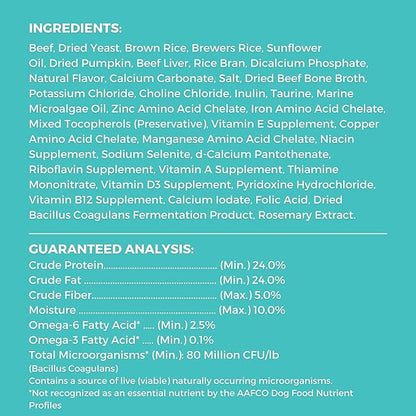 KOHA Limited Ingredient Bland Diet Dry Food for Dogs - Beef & Brown Rice Recipe, Sensitive Stomach Dog Food - Pumpkin for Digestive Support, 20 lbs