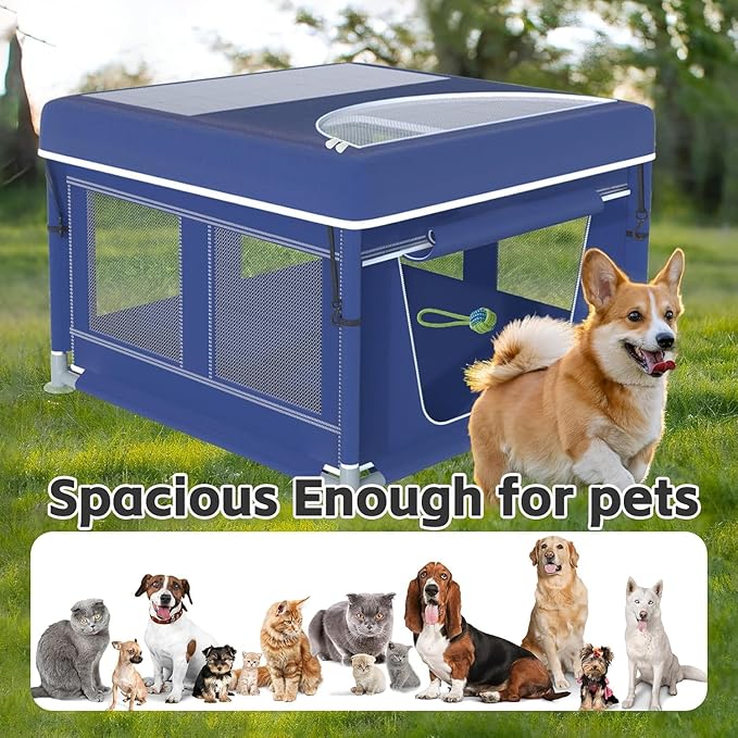 42x42x26 Inches Dog Playpensï¼_uppy Playpen with Cover for Puppies or Small Dogs, Play Pen Indoors, Dog Fence Pet Playpen for Indoor & Outdoor, Whelping Box for Dogs and Puppies