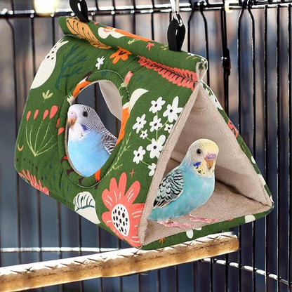 Rypet Winter Warm Bird Nest House - Hanging Hammock Velvet Shed Hut Cage Plush Fluffy Birds Hideaway Sleeping Bed Fuzzy for Parrot Parakeet Cockatiels Budgies Lovebird Smallï¼_reenï¼