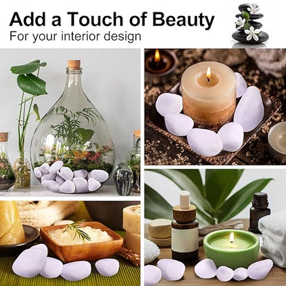 20Ib Snow White River Rock-Decorative Stones-Pebbles for Indoor Plants-Rocks for Outdoor Landscaping 1-2 inch High Polished Stones for Aquarium, Home Decor,Garden Decor