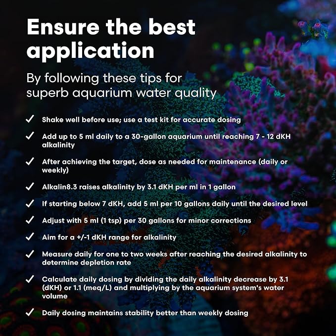 Brightwell Aquatics - Alkalin8.3 Concentrated KH Buffer Supplement - for All Marine Fish and Reef Aquaria - Aquarium Water Treatments, 135.25 fl oz