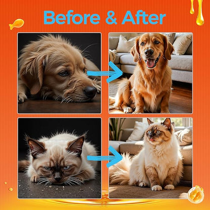 Wild Alaska Salmon Oil for Dogs & Cats Fish Oil Omega 3 Supplements with EPA & DHA for Skin & Coat, Immune, Brain, Joint and Heart Health, Dog & Cat Fish Oil Supplements 236mlï¼8fl ozï¼