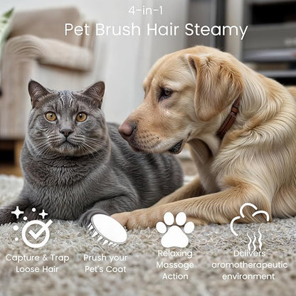 FEGAOSTORE 4-1 Cat Brush with Steam, Steam Brush for Dogs, Steaming Cat Brush, Misting Cat Brush, Pet Massage Comb, Steam Cat Brush, Mist Pet Grooming Comb, Cleaning Brush for Dogs & Cats