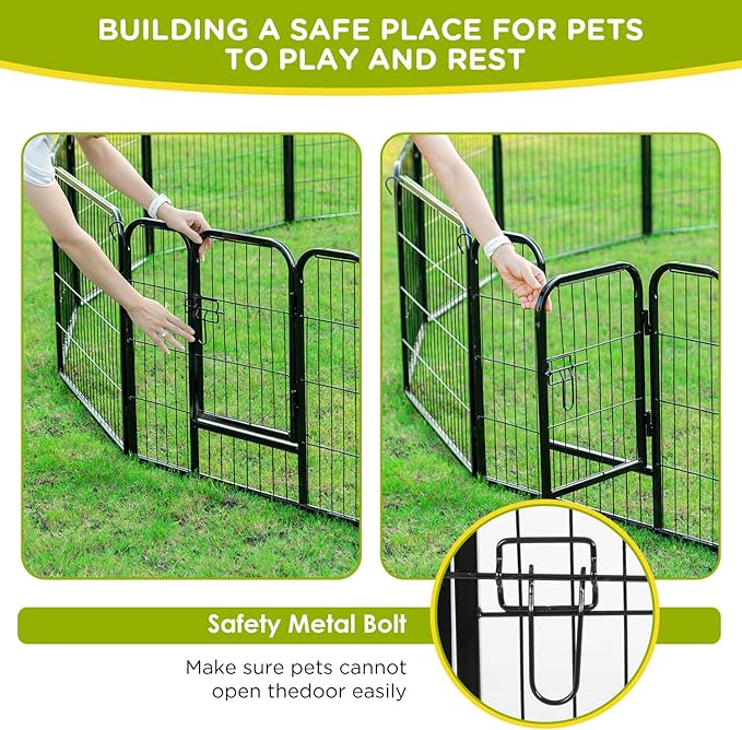 BestPet | Dog Playpen | 24 Inch, 6 Panels | Heavy Duty Metal Pet Exercise Pen | Indoor Outdoor Fence Panels | Rust-Resistant, Removable, Tool-Free Setup | Anti-Skid, Expandable Design