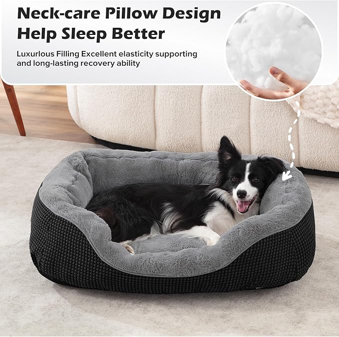 INVENHO Dog Bed Medium Size, Orthopedic Warming Soft Calming Sleeping Durable with Anti-Slip Bottom