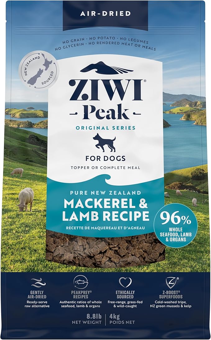 ZIWI Peak Air-Dried Dog Food  Mackerel & Lamb - All Natural, High Protein, Grain Free, Limited Ingredient w/ Superfoods (140.8oz)