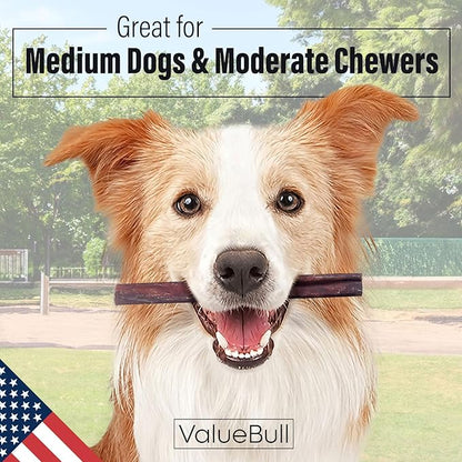 ValueBull USA Collagen Sticks for Dogs, 6 Inch Medium Chews, Natural Long-Lasting Dog Treats, 400 Count Wholesale Pack - Promotes Joint, Skin & Coat Health with Glucosamine and Chondroitin