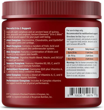 Zesty Paws Dog Multivitamin, Chewable Dog Vitamins and Supplements for Hip & Joints, Skin & Coat, Omega 3 Fish Oil for Dogs- Senior & Puppy Multivitamin - Bison- 90ct
