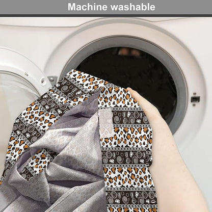 Ambesonne African Dog Crate Cover, Traditional Borders Cheetah Skin with Abstract Spirals and Circles, Easy to Use Pet Kennel Cover for Cats & Medium Dogs, 30 Inch, Pale Coffee Brown White