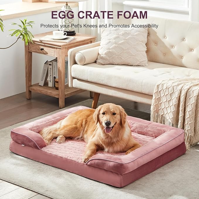 FURTIME Orthopedic Dog Beds for Small Dogs - Waterproof Small Dog Bed, Ultra Comfy Supportive Foam Pet Couch with Removable Washable Cover, Egg Foam Dog & Cat Beds with Nonskid Bottom