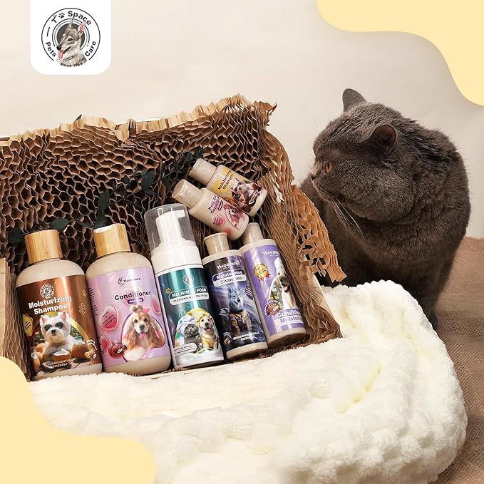 Odor Control Dog Shampoo and Conditioner Set, Dry Skin&Itchy Relief，for Allergies and Itching Dog or Puppy，Hypoallergenic Dog Shampoo for Sensitive Skin(Net 6.76 FL Oz)