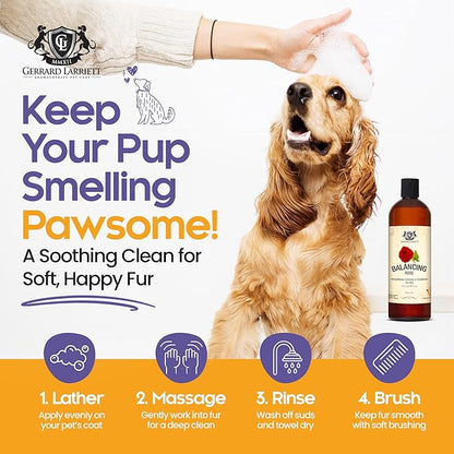 Dog Shampoo and Conditioner Balancing Rose 16 Fl Oz Dog Shampoo Itchy Skin Relief, Aromatherapy Natural Dog Shampoo for Smelly Dogs with Aloe Vera, Rose & Oatmeal Shampoo for Dogs by Gerrard Larriett