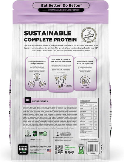 Nature's HUG Dry Dog Food, for Adult-Toy & Small Breeds, 5 lb. Bag, Chicken Flavor Plant-Based Protein Vegetarian Kibble, Grain-Free, Allergen-Free, Complete Protein & Balanced Nutrition