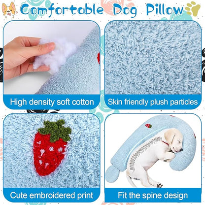 Mity rain Dog Pillow, Question Mark Dog Calming Pillow for Spin, Ultra Soft High Density Dog Neck Pillow for Joint Relief Sleeping Improve, Pet Calming Pillow Toy for Small/Medium/Large Dogs (Small)