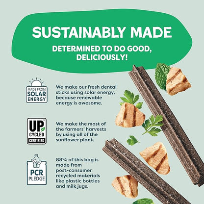 Shameless Pets Dental Treats for Dogs, A Cluck A Day - Healthy Dental Sticks with Digestive Support for Teeth Cleaning & Fresh Breath - Chews Free from Grain, Corn & Soy