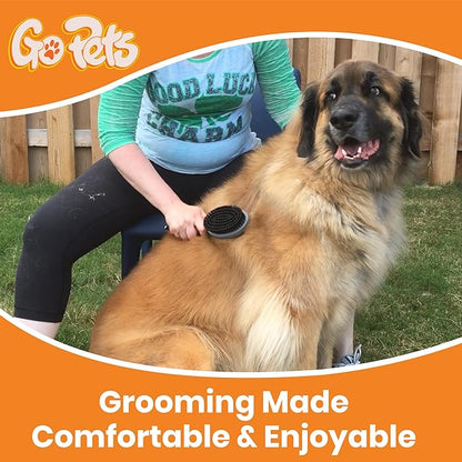 GoPets Double-Sided Pin & Bristle Brush, Dog & Cat Grooming Brush for Detangling, Shedding Control, Fur & Dirt Removal, Smooth & Efficient Pet Grooming for Healthy Coat, Comfortable Ergonomic Handle