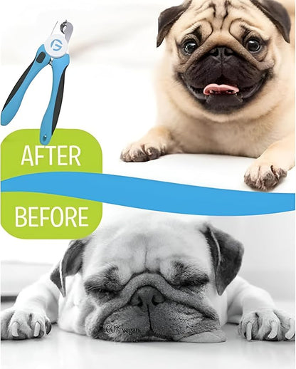 Cat Nail Clippers and Trimmers Set, Professional Pet Grooming Tools for Cats' Nails with Safety Guard, Free Nail File, Razor Sharp Blades, Meduim, Blue