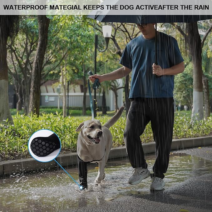 Dog Recovery Socks - Waterproof Paw Protectors with Non-Slip Sole | Post-Surgery Boots for Wound Protection | Anti-Licking Sleeves for Dogs (Black, M_Right)