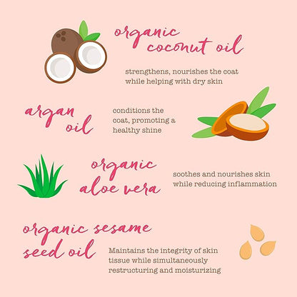 Easy Groom Detangling Mist - Hydrating Pet Coat Spray for Dogs & Cats, Mat & Tangle Free, Organic Ingredients, Made in USA, 7.1oz