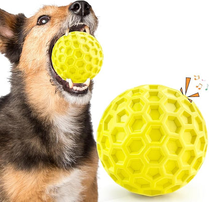 Squeaky Dog Toys for Aggressive Chewers, Indestructible Dog Balls for Aggressive Chewers, Squeaky Balls for Dogs,Interactive Dog Toys for Large Dogs,Funny Dog Squeaky Ball Heavy Duty Dog Toy