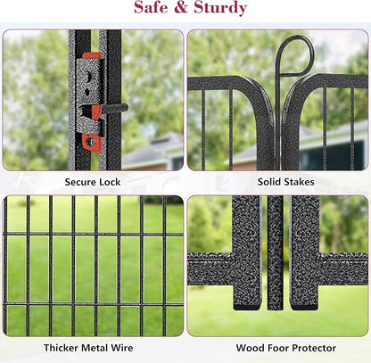 Dog Playpen, 40 inch Height 28 Panels Heavy Duty Dog Fence Pet Playpen with Door, Anti-Rust Dog Exercise Pen with Lock, Portable Pet Fence Outdoor for Yard RV Camping