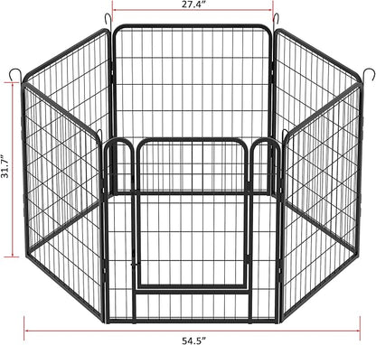 6 Panel Dog Playpen,Heavy Duty Metal Outdoor Indoor Dog Playpen for Puppies and Small Animals,Black