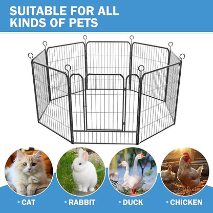 Dog Playpen 8 Panels 32'' Height Heavy Duty Dog Fence with Doors Outdoor Exercise Dog Fence for Large/Medium/Small Dogs Pets Playpen for RV, Camper, Yard