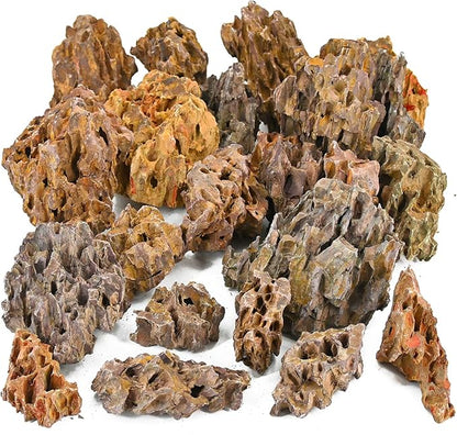 kecilke Aquascaping Rock Dragon Stone Aquarium Rocks 2-8 inches Natural Rocks for Aquariums, Fish Tank Rocks & Tank Decoration-20LB