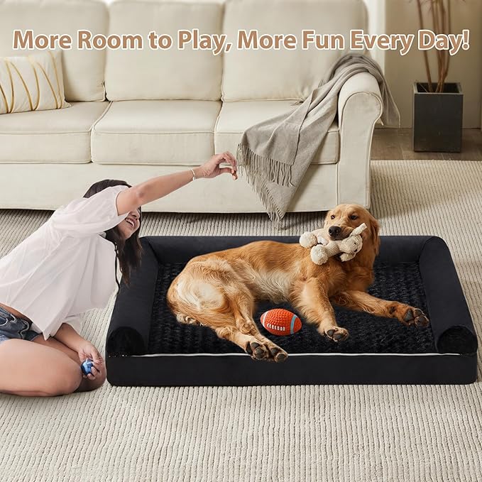 BFPETHOME Dog Beds for Large Dogs, Orthopedic Dog Bed for Medium Large Dogs,Big Waterproof Couch Dog Pet Bed with Removable Washable Cover