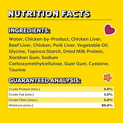 Temptations Creamy Puree Squeezable Lickable Wet Cat Treats with Beef Liver, 0.42 oz. Tubes, 4 Count, Pack of 11 (44 Total)
