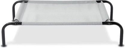 Amazon Basics Cooling Elevated Pet Bed, Small (36 x 22 x 7.5 Inches), Grey